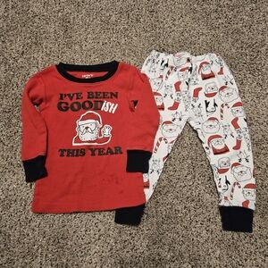 Carter's Red and White Santa Kids Pajamas
